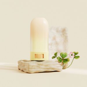 Hygiene Essentials Kit: toothbrush, toothpaste, soap, deodorant, and wipes in a pouch on a clean beige background